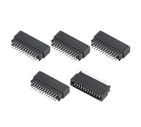 PATIKIL Card Edge Connector Black Socket Straight Connection 24 Pin 2.54mm Pitch for PCB Circuit Board, Game Console, Pack of 5