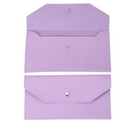 PATIKIL Cash Envelope Wallet, Budget Cash Holder Reusable Money Bag Pouch Leather Money Organizer Pouch for Men Women Receipt Check Bill Travel Graduation Holidays, Purple