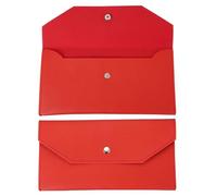 PATIKIL Cash Envelope Wallet, Budget Cash Holder Reusable Money Bag Pouch Leather Money Organizer Pouch for Men Women Receipt Check Bill Travel Graduation Holidays, Red