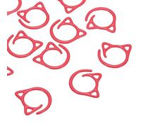 PATIKIL Cat Crochet Stitch Markers, 12 Pack Stitch Marker for Knitting Crocheting Supplies Cute Metal Spiral Knit Clip Ring Counters for Crochet Yarn DIY Crafts, Red