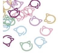 PATIKIL Cat Crochet Stitch Markers, 24 Pack Stitch Marker for Knitting Crocheting Supplies Cute Metal Spiral Knit Clip Ring Counters for Crochet Yarn DIY Crafts, Multicolor