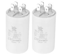 PATIKIL CBB60 10uf Running Capacitor,2Pcs AC 450V 4 Pins 50/60Hz Double Insert Cylinder Bottom for Air conditioning,Water Pump,Fan Motor Star 64 x 35mm