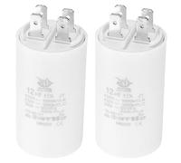 PATIKIL CBB60 12uf Running Capacitor,2Pcs AC 450V 4 Pins 50/60Hz Double Insert Cylinder Bottom for Air conditioning,Water Pump,Fan Motor Star 64 x 35mm