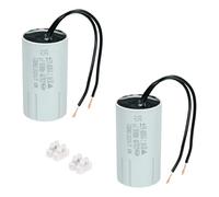 PATIKIL CBB60 15uF Running Capacitors, AC 450V 2 Wires 50/60Hz Cylinder 69x35mm for Water Pumps, Washing Machines Motor Start,2Set