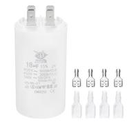 PATIKIL CBB60 18uF Run Capacitor,1 Pcs AC450V 4 Pin Double Insert with Sheath Spring, White