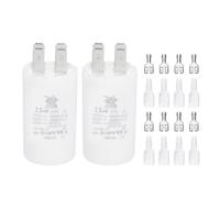 PATIKIL CBB60 2.5uF Run Capacitor,2 Pcs AC450V 4 Pin Double Insert with Sheath Spring, White