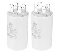 PATIKIL CBB60 2.5uf Running Capacitor,2Pcs AC 450V 4 Pins 50/60Hz Double Insert Cylinder Bottom for Air conditioning,Water Pump,Fan Motor Star 52 x 30mm