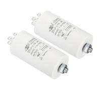 PATIKIL CBB60 20uF Running Capacitor,2Pcs AC 450V 4 Pins 50/60Hz Cylinder Bottom with Screw 75x40mm for Air Compressor,Cleaning Machine Motor Star