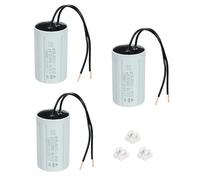 PATIKIL CBB60 25uF Running Capacitors, AC 450V 2 Wires 50/60Hz Cylinder 70x41mm for Water Pumps, Washing Machines Motor Start,3Set