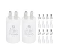 PATIKIL CBB60 2uF Run Capacitor,2 Pcs AC450V 4 Pin Double Insert with Sheath Spring, White