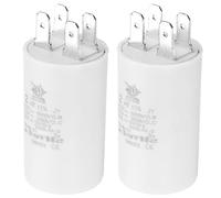 PATIKIL CBB60 2uf Running Capacitor,2Pcs AC 450V 4 Pins 50/60Hz Double Insert Cylinder Bottom for Air conditioning,Water Pump,Fan Motor Star 52 x 30mm
