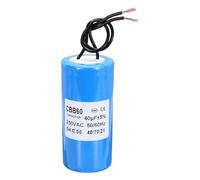 PATIKIL CBB60 40uf Running Capacitor,1Pcs AC 250V 2 Wires 50/60Hz Cylinder Blue 96x45mm for Water Pumps, Washing Machines Motor Start