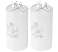 PATIKIL CBB60 45uf Running Capacitor,2Pcs AC 450V 4 Pins 50/60Hz Double Insert Cylinder Bottom for Air conditioning,Water Pump,Fan Motor Star 96 x 50mm