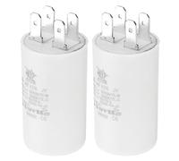 PATIKIL CBB60 4uf Running Capacitor,2Pcs AC 450V 4 Pins 50/60Hz Double Insert Cylinder Bottom for Air conditioning,Water Pump,Fan Motor Star 52 x 30mm