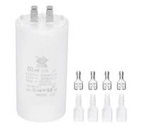 PATIKIL CBB60 60uF Run Capacitor,1 Pcs AC450V 4 Pin Double Insert with Sheath Spring, White
