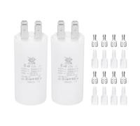 PATIKIL CBB60 6uF Run Capacitor,2 Pcs AC450V 4 Pin Double Insert with Sheath Spring, White