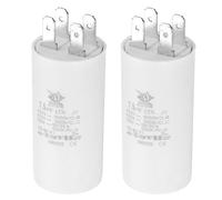 PATIKIL CBB60 7.5uf Running Capacitor,2Pcs AC 450V 4 Pins 50/60Hz Double Insert Cylinder Bottom for Air conditioning,Water Pump,Fan Motor Star 62 x 30mm