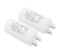 PATIKIL CBB60 8uF Running Capacitor,2Pcs AC 450V 4 Pins 50/60Hz Cylinder Bottom for Washing machine,Water Pump Motor Star, White,1.37 x 2.73inch