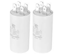 PATIKIL CBB60 8uf Running Capacitor,2Pcs AC 450V 4 Pins 50/60Hz Double Insert Cylinder Bottom for Air conditioning,Water Pump,Fan Motor Star 62 x 30mm