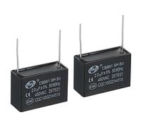 PATIKIL CBB61 Ceiling Fan Capacitor, 2Pcs 2uF 450V AC 50/60HZ with 2Pins 38x14x25mm for Air Conditioner Fan Motor Star Run Capacitors