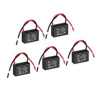 PATIKIL CBB61 Ceiling Fan Capacitor, 5Pcs 1.2uF 450V AC 50/60HZ with 2 Wires for Air Conditioner Fan Motor Star Run Capacitors 37 x 26 x 25mm