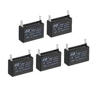 PATIKIL CBB61 Ceiling Fan Capacitor, 5Pcs 1uF 450V AC 50/60HZ Single Insert with 2pins for Air Conditioner Fan Motor Star Run Capacitors 35 x 24 x 22mm