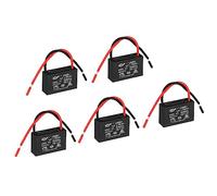 PATIKIL CBB61 Ceiling Fan Capacitor, 5Pcs 1uF 450V AC 50/60HZ with 2 Wires for Air Conditioner Fan Motor Star Run Capacitors 37 x 23 x 23mm