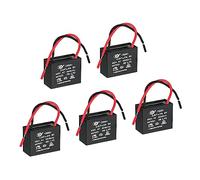 PATIKIL CBB61 Ceiling Fan Capacitor, 5Pcs 2.2uF 450V AC 50/60HZ with 2 Wires for Air Conditioner Fan Motor Star Run Capacitors 38 x 30 x 29mm