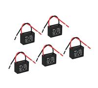 PATIKIL CBB61 Ceiling Fan Capacitor, 5Pcs 2uF 450V AC 50/60HZ with 2 Wires for Air Conditioner Fan Motor Star Run Capacitors 38 x 30 x 29mm