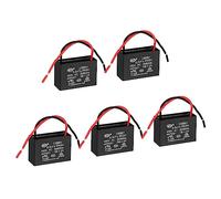PATIKIL CBB61 Ceiling Fan Capacitor, 5Pcs 6uF 450V AC 50/60HZ with 2 Wires for Air Conditioner Fan Motor Star Run Capacitors 48 x 32 x 32mm