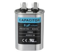 PATIKIL CBB65 Capacitor, 6uF 370-440 VAC 50/60Hz Aluminium CBB65 Air Conditioner Motor Starting Capacitor for HVAC Systems, Air Conditioner, Heat Pump