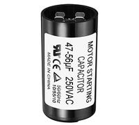 PATIKIL CD60 Motor Start Capacitor, 47-56uF/0.0515F 250V 50/60Hz, Round, Polypropylene, Panel Mount, Black, CAPACITOR
