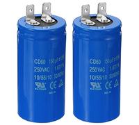 PATIKIL CD60 Run Capacitor, 2 Pack 150uF/MFD 250VAC 15% Tolerance 50/60Hz Motor Starting Capacitor for Air Compressor Motor Starts Running