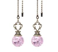 PATIKIL Ceiling Fan Pull Chain, 2 Pack 12" Decorative Ball Pendant Chain Extender Charm Extension Pull String for Ceiling Fans Light Lamp, Pink