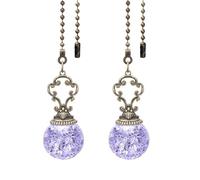 PATIKIL Ceiling Fan Pull Chain, 2 Pack 12" Decorative Ball Pendant Chain Extender Charm Extension Pull String for Ceiling Fans Light Lamp, Purple