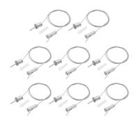 PATIKIL Ceiling Hanging Wire Cable Kit, 1m/3.3ft 8 Set Adjustable Light Suspend Cable Kit Panel Hanging Rope Clamp Square Nail for Pendant Light Fitting Aquarium Lights, Style 2