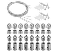 PATIKIL Ceiling Hanging Wire Cable Kit, 1m/3.3ft 8 Set Adjustable Light Suspend Cable Kit Panel Hanging Rope Clamp for Pendant Light Fitting Aquarium Lights, Style 3