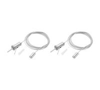 PATIKIL Ceiling Hanging Wire Cable Kit, 2m/6.6ft 2 Set Adjustable Light Suspend Cable Kit Panel Hanging Rope Clamp Slotted Round Nail for Pendant Light Fitting Aquarium Lights, Style 1