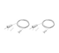PATIKIL Ceiling Hanging Wire Cable Kit, 2m/6.6ft 2 Set Adjustable Light Suspend Cable Kit Panel Hanging Rope Clamp Oval Nail for Pendant Light Fitting Aquarium Lights, Style 1