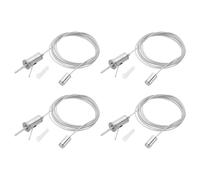 PATIKIL Ceiling Hanging Wire Cable Kit, 2m/6.6ft 4 Set Adjustable Light Suspend Cable Kit Panel Hanging Rope Clamp Slotted Round Nail for Pendant Light Fitting Aquarium Lights, Style 1