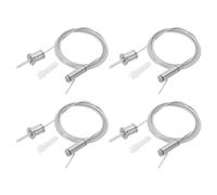 PATIKIL Ceiling Hanging Wire Cable Kit, 2m/6.6ft 4 Set Adjustable Light Suspend Cable Kit Panel Hanging Rope Clamp Slotted Round Nail for Pendant Light Fitting Aquarium Lights, Style 2