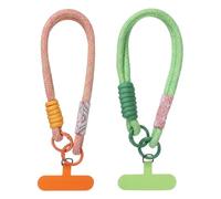 PATIKIL Cell Phone Wrist Lanyard, 2 Pcs Universal Phone Wrist Lanyard Hand Wrist Strap Anti Theft Strap with Pads, Orange/Matcha Green