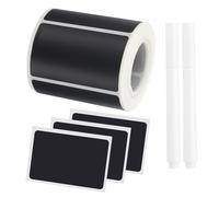 PATIKIL Chalkboard Labels, 300 Pcs Erasable Reusable Blackboard Stickers with 2 Liquid Chalk Pen, Waterproof Pantry Labels for Containers, Jars, Storage Bins (Rectangle)