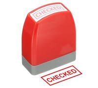 PATIKIL Checked Notice Stamp Self Inking, Red Ink Office Pre Inked Message Stamp for Business, Red