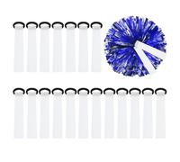 PATIKIL Cheerleader Pom Poms Name Tag, 24 Pcs Blank Gear Tags Cheer Camp Pom Tags Tie Ribbon for Personalized Travel Suitcases Labels, White