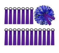 PATIKIL Cheerleader Pom Poms Name Tag, 24 Pcs Blank Gear Tags Cheer Camp Pom Tags Tie Ribbon for Personalized Travel Suitcases Labels, Purple