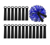 PATIKIL Cheerleader Pom Poms Name Tag, 24 Pcs Blank Gear Tags Cheer Camp Pom Tags Tie Ribbon for Personalized Travel Suitcases Labels, Black