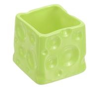 PATIKIL Cheese Pencil Holder, Ceramics Cheese Pen Holder for Desk Cute Pencil Holders Cup Organizer Makeup Brush Holder Stationery Fork Spoon Storage, Light Green