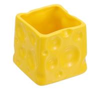 PATIKIL Cheese Pencil Holder, Ceramics Cheese Pen Holder for Desk Cute Pencil Holders Cup Organizer Makeup Brush Holder Stationery Fork Spoon Storage, Yellow