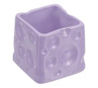 PATIKIL Cheese Pencil Holder, Ceramics Cheese Pen Holder for Desk Cute Pencil Holders Cup Organizer Makeup Brush Holder Stationery Fork Spoon Storage, Purple